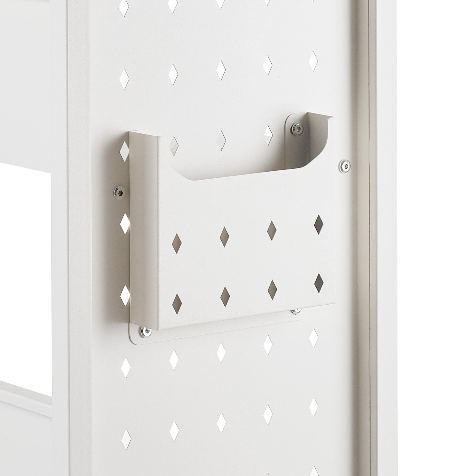 3-tier Rolling Book Cart With V-shaped Shelves In White_voghion.com